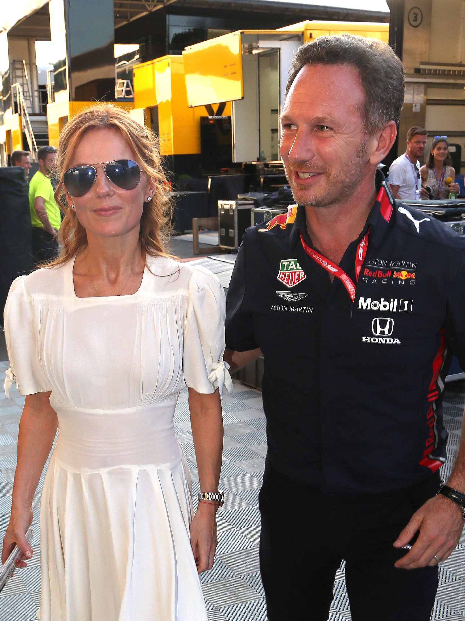 Geri Halliwell and husband Christian Horner at F1 event