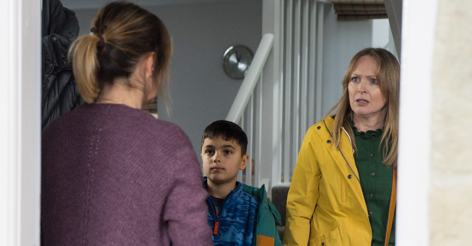 Emmerdale's Rhona, Vanessa and Johnny