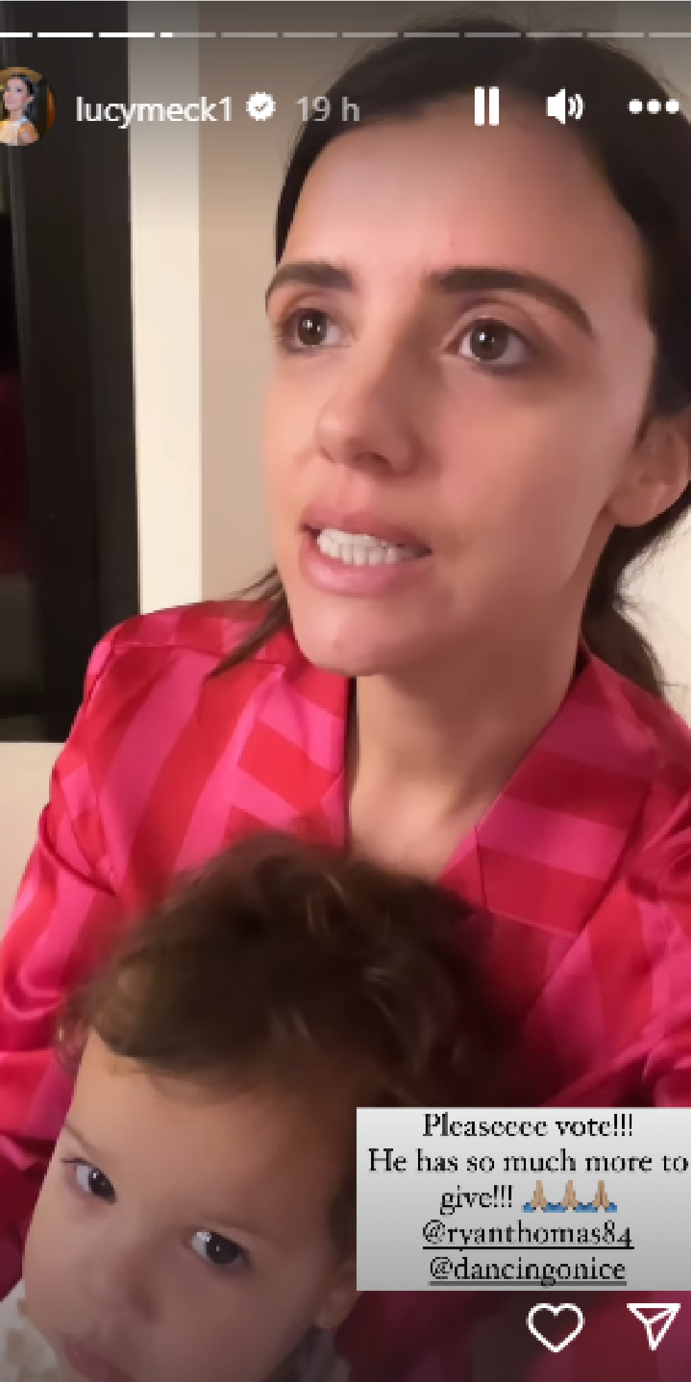 Lucy Mecklenburgh speaking on Instagram