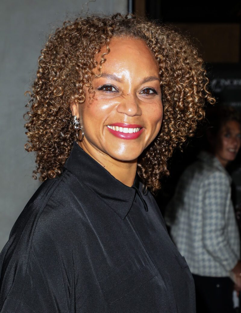 Angela Griffin in a black blouse at the ITV Summer Party 2019