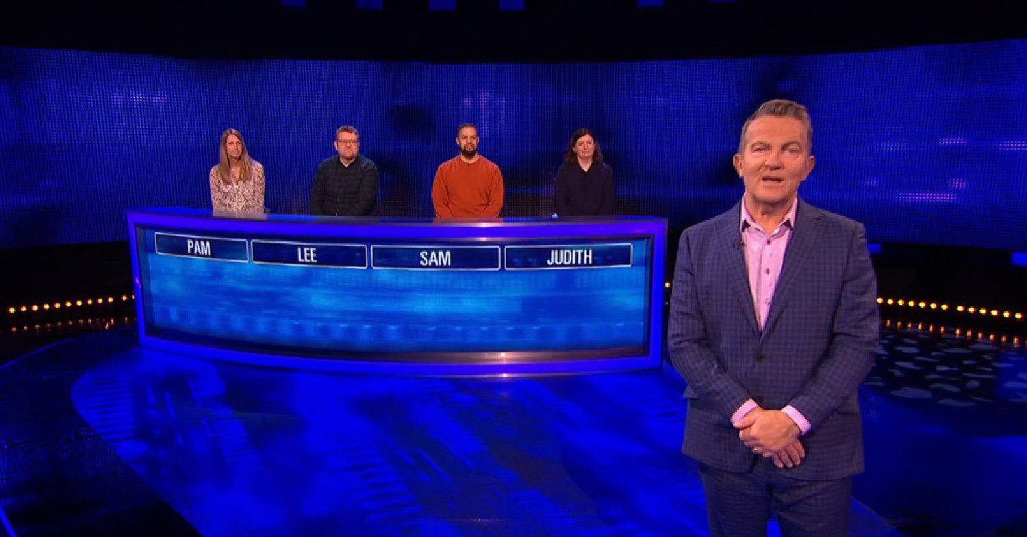 Bradley Walsh stood in front of the team on The Chase