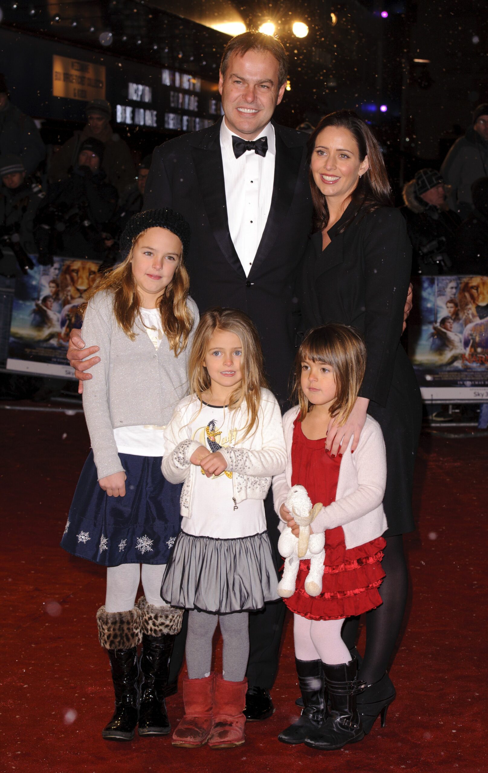 Peter Jones, Tara Capp, and their three children on the red carpet