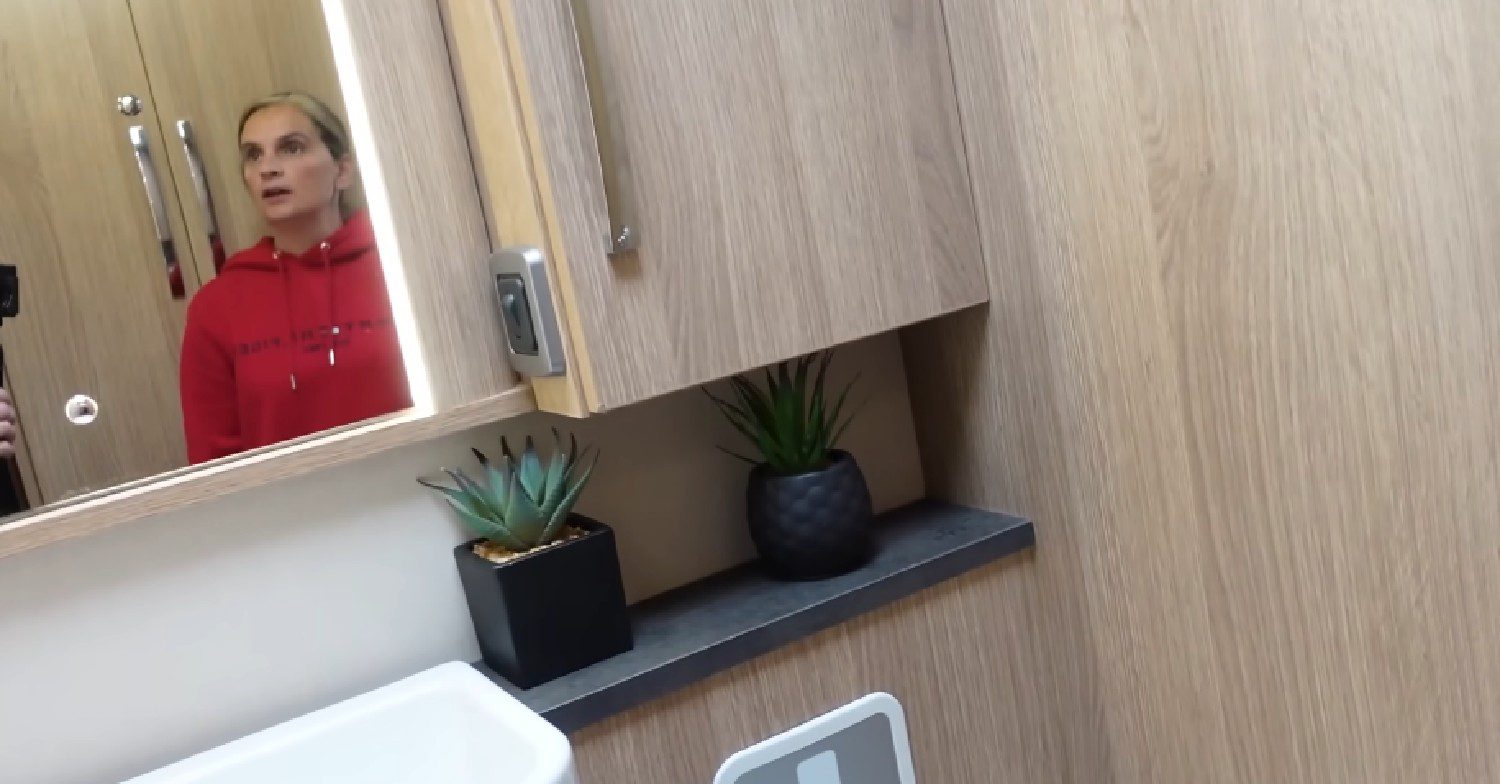 Sue and Noel Radford show off bathroom in motorhome