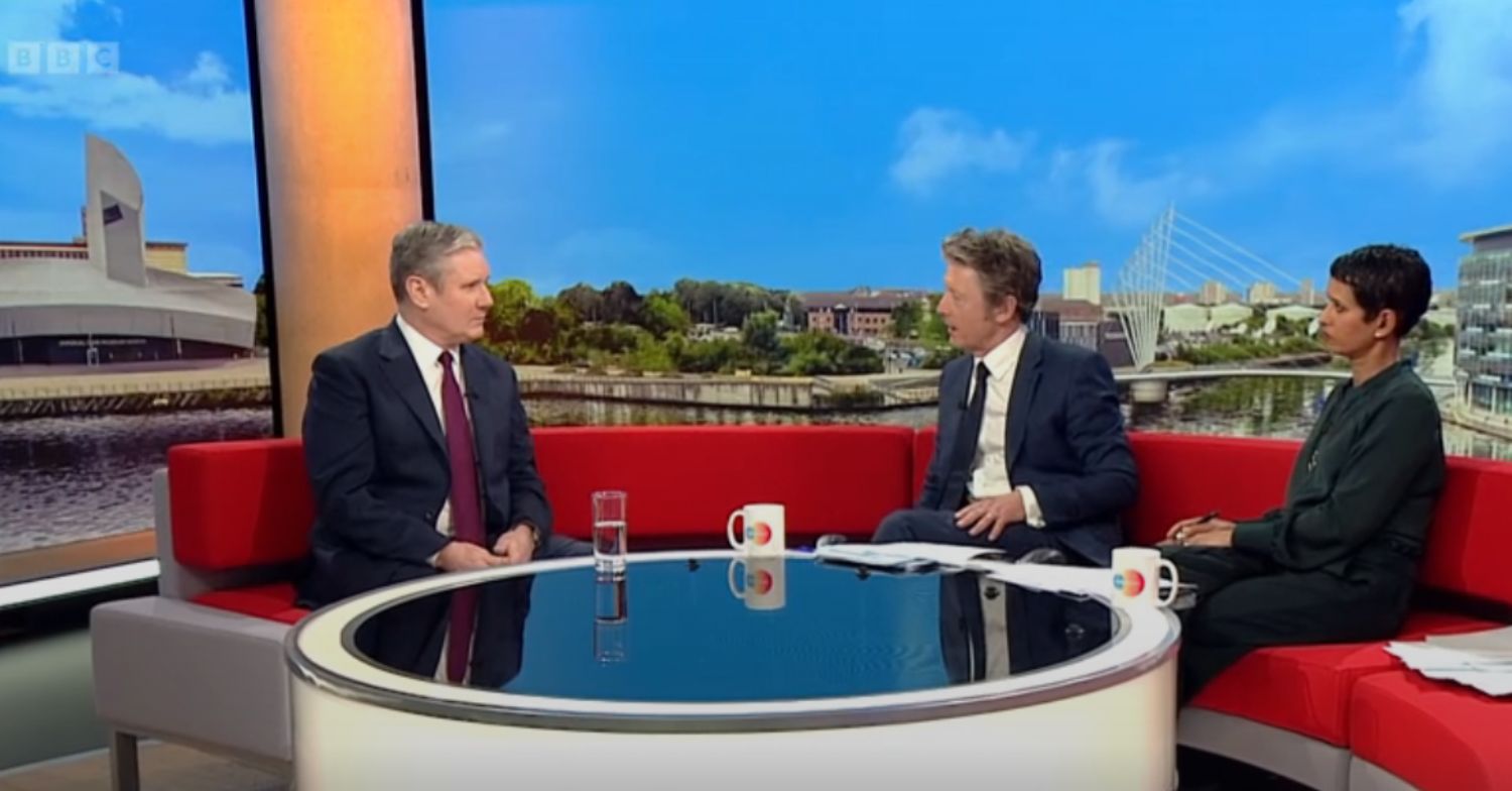Labour Leader Sir Kier Starmer on BBC Breakfast with Charlie Stayt and Naga Munchetty