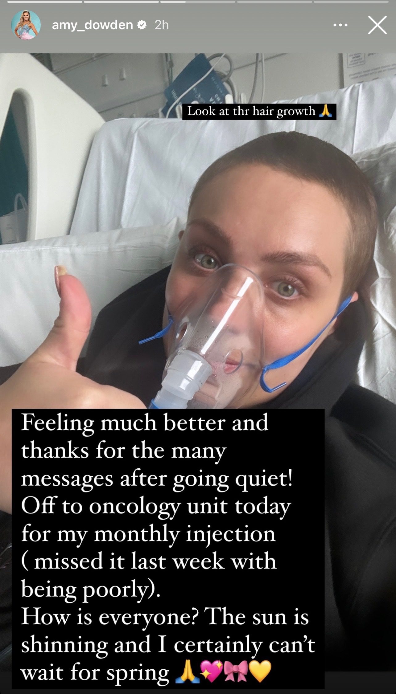 Amy Dowden in hospital
