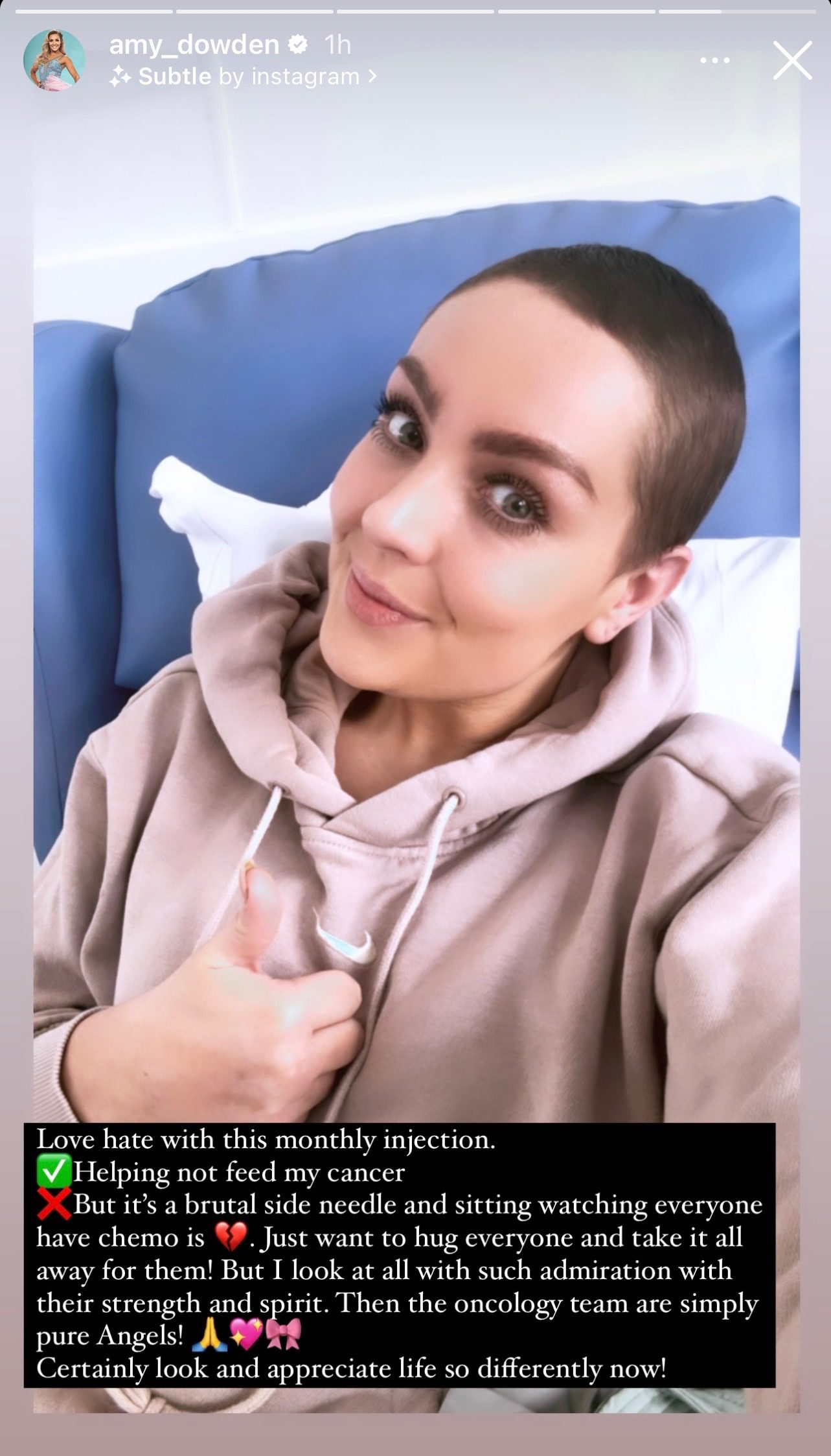 Amy Dowden in hospital