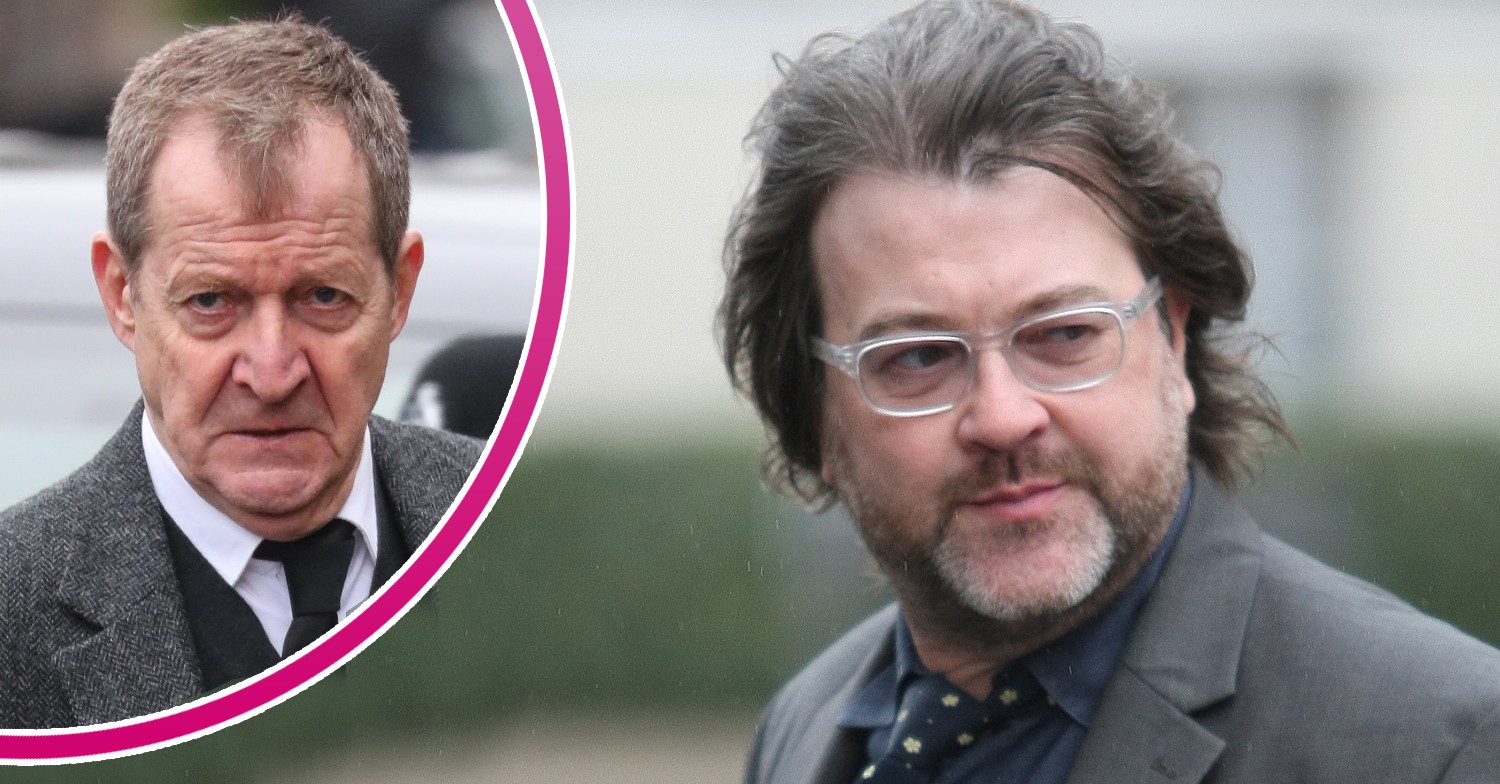 Alastair Campbell looking sad and Derek Draper