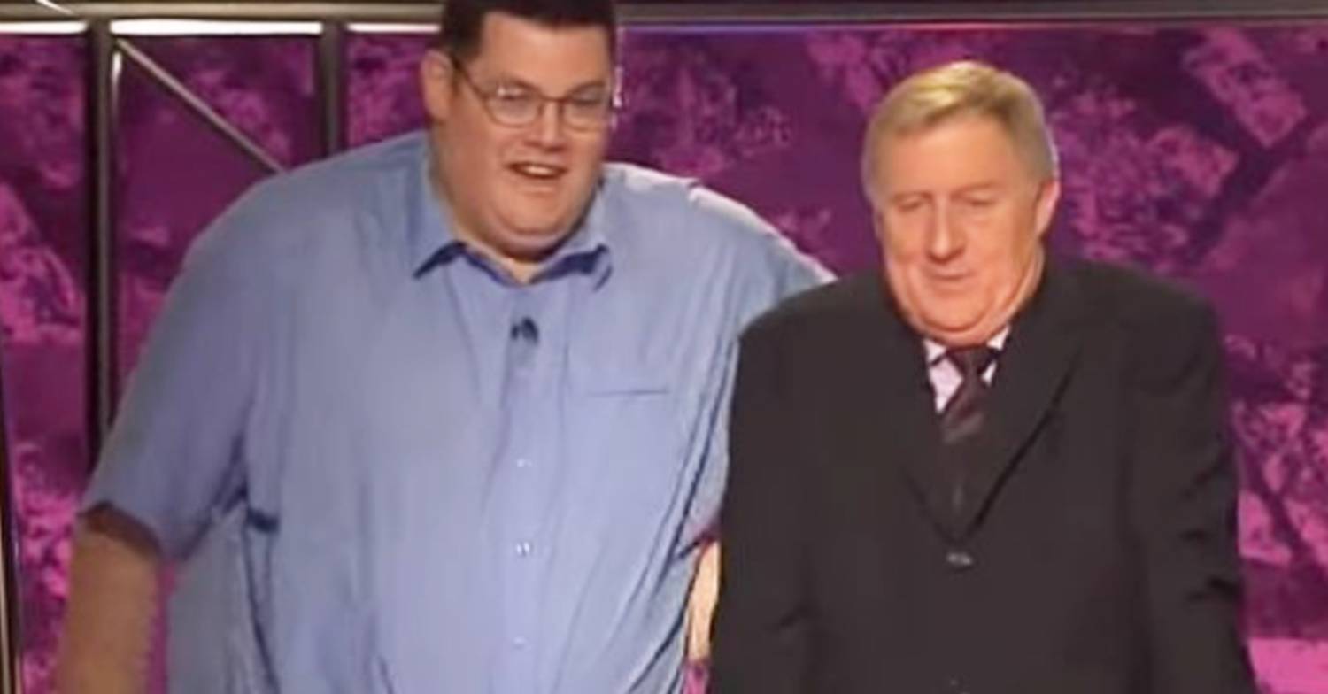 Mark Labbett with Chris Tarrant on Who Wants to Be a Millionaire?