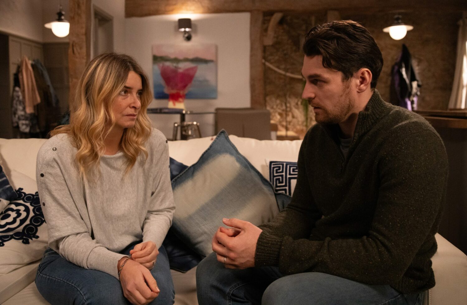 Mack talks to Charity on Emmerdale