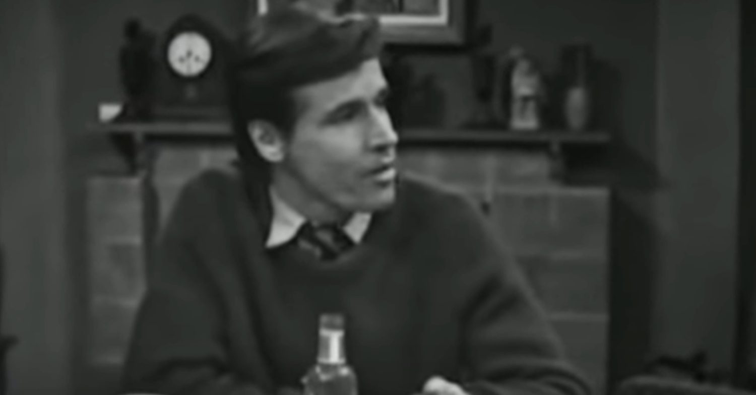 Coronation Street's Ken Barlow in the first ever episode in black and white