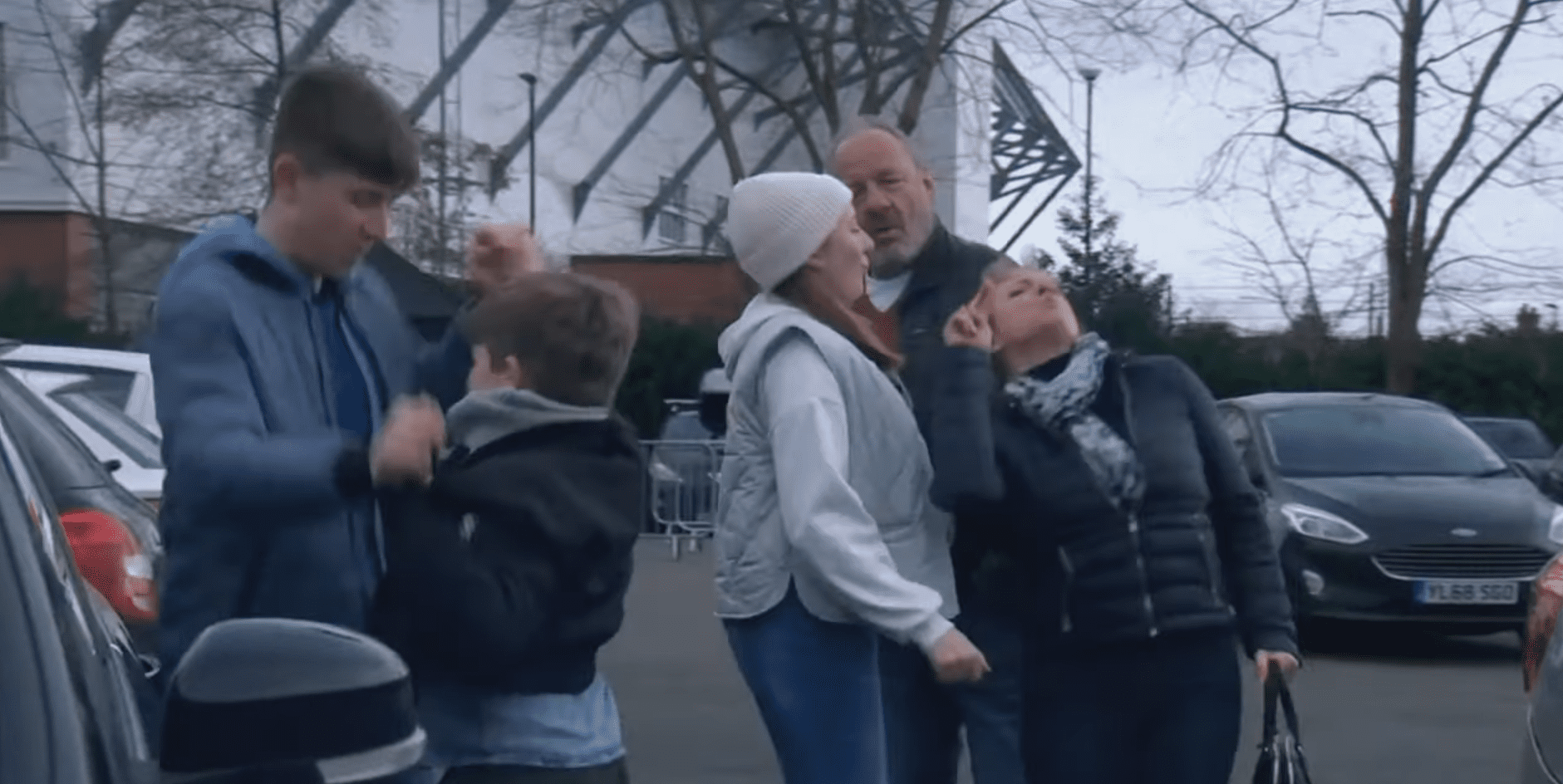 The King family in Emmerdale dance in a carpark to Dua Lipa