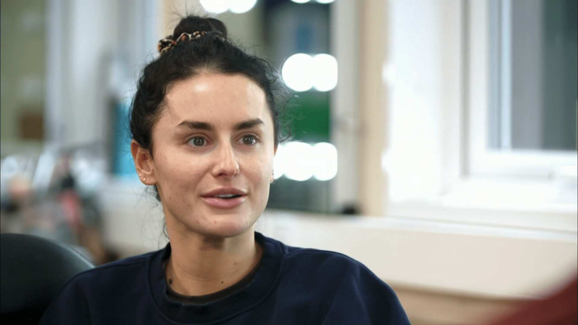 Amber Davies speaking on Dancing On Ice