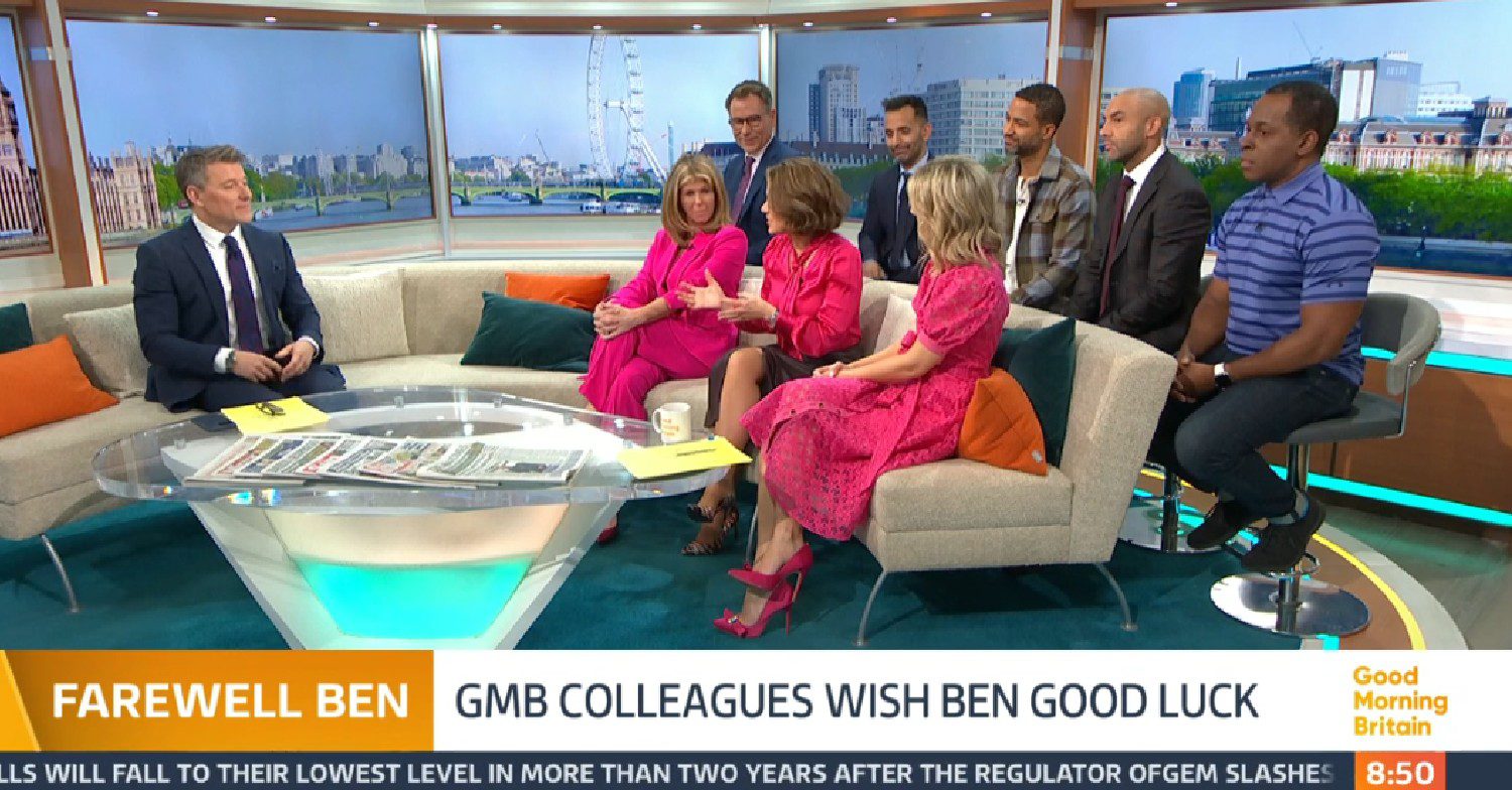 Ben Shephard with his GMB colleagues today