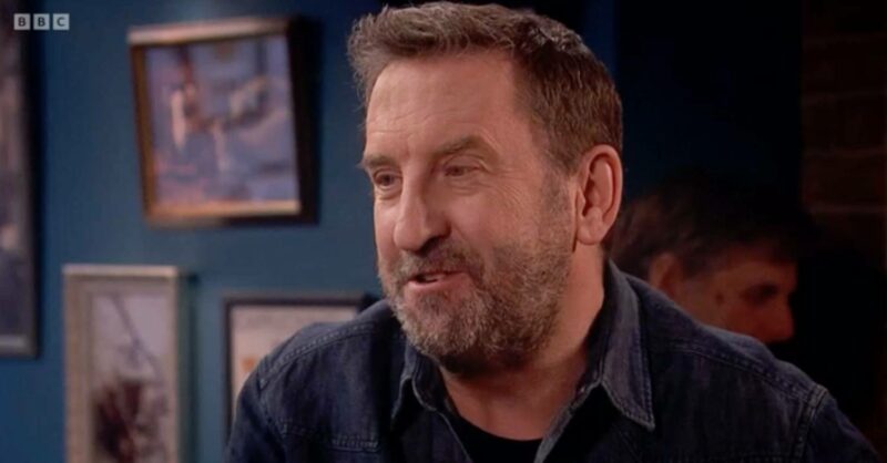 Lee Mack in character in a scene from Not Going Out