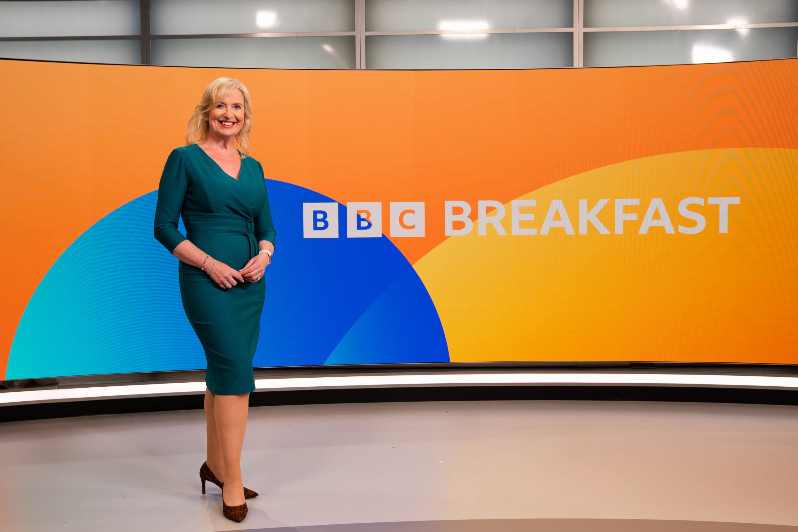 Carol Kirkwood on the BBC Breakfast set
