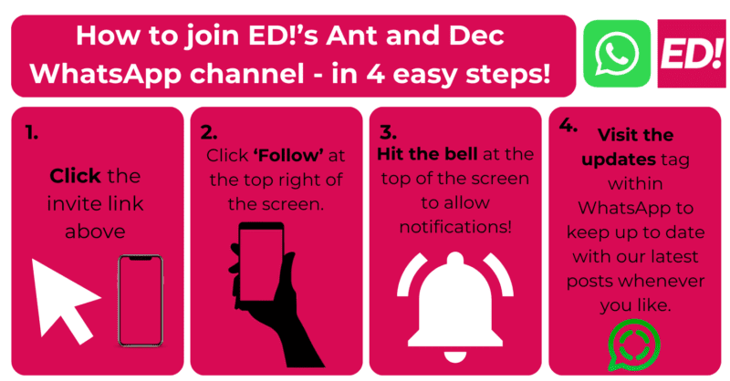 How to join Ant and Dec news WhatsApp channel