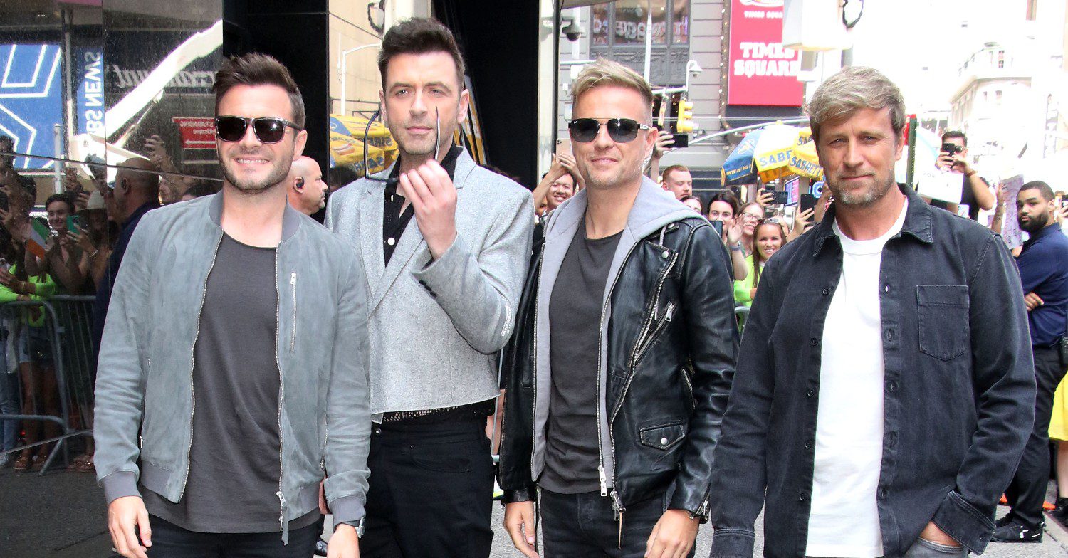 Westlife posing for a picture 