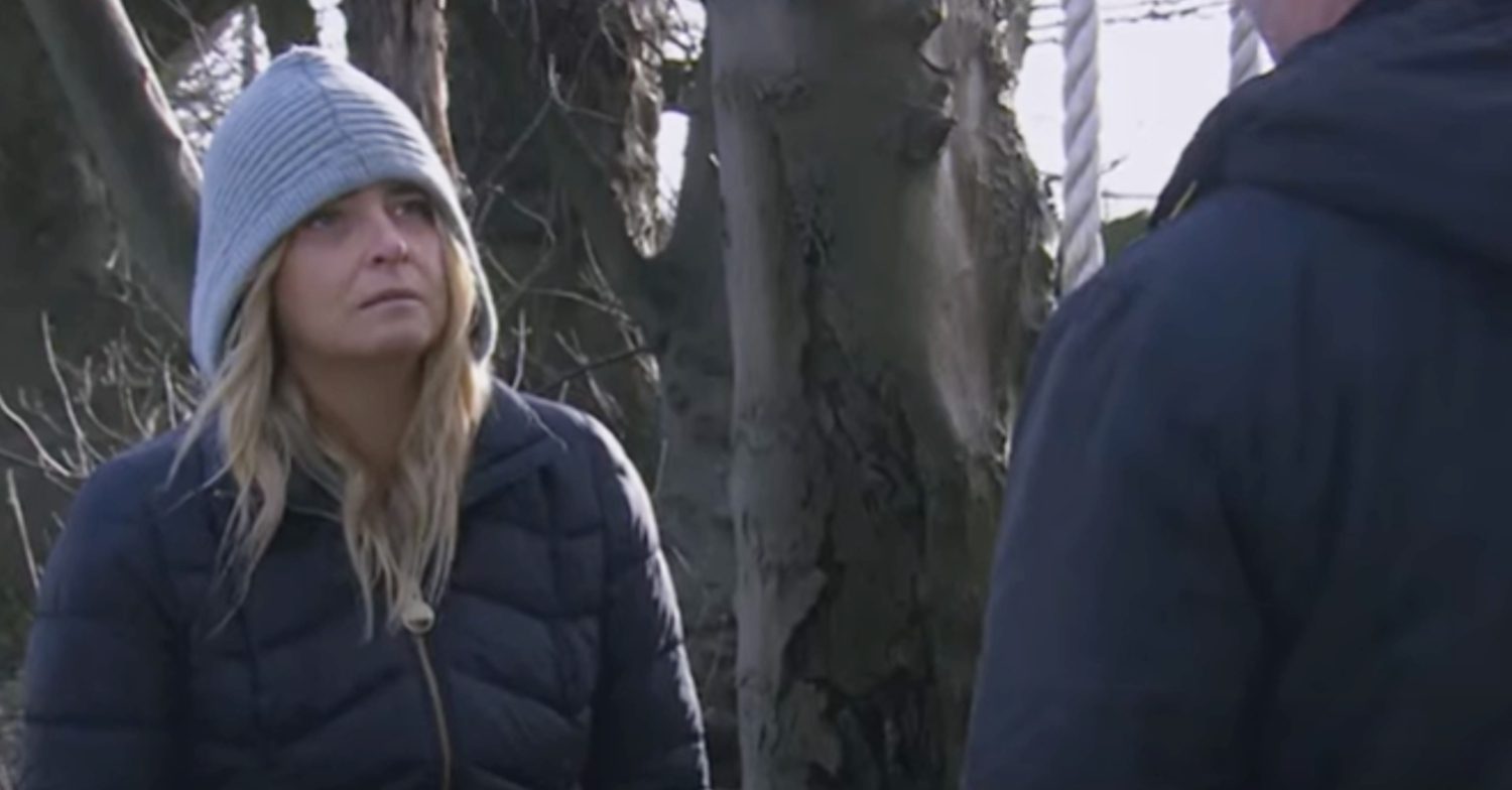 Emmerdale's Charity is talking to Cain in the woods