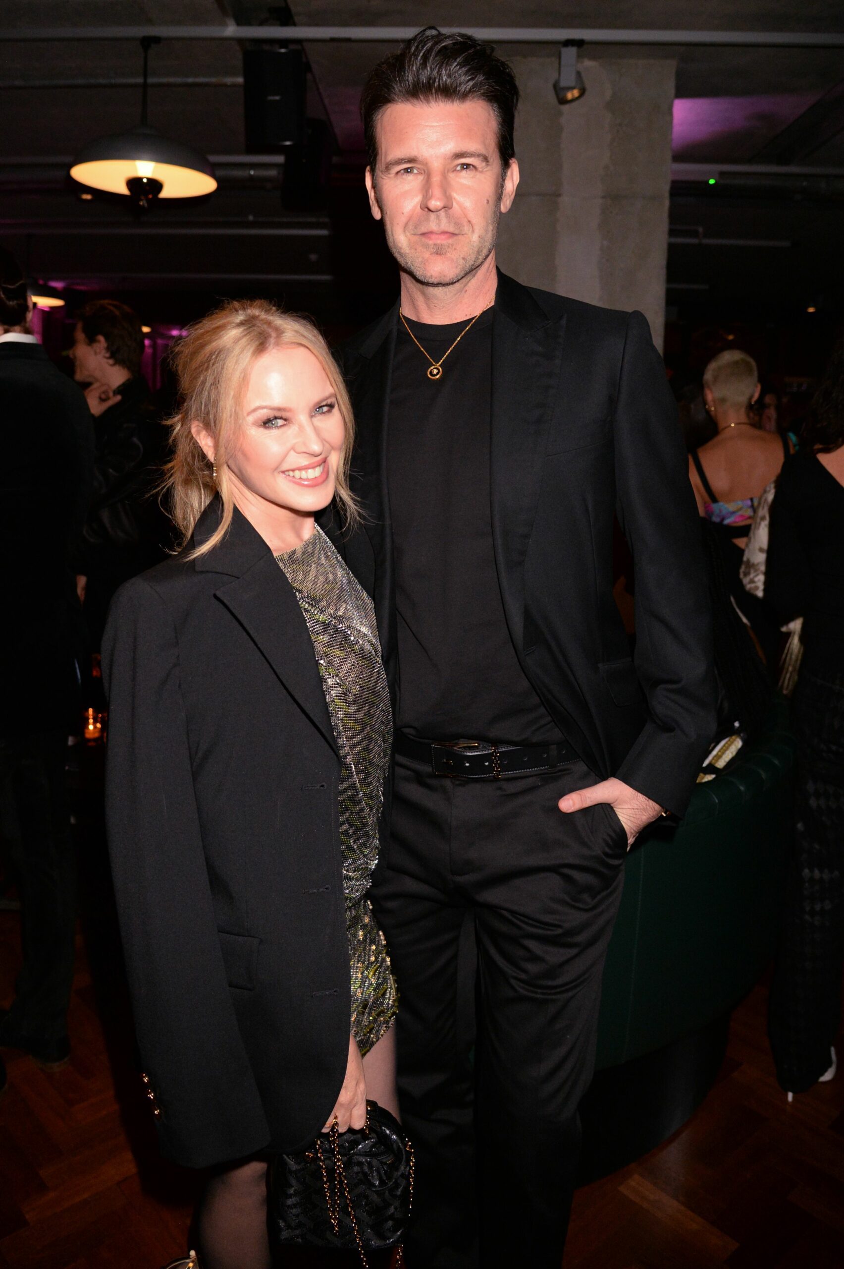 Kylie Minogue and Paul Solomons smiling