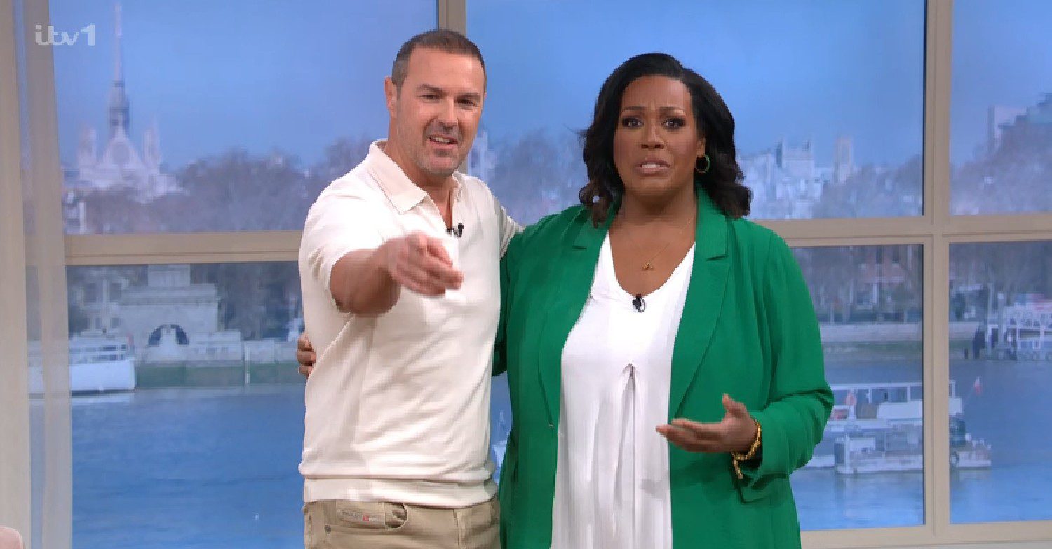 Paddy McGuinness pointing alongside Alison Hammond on This Morning today