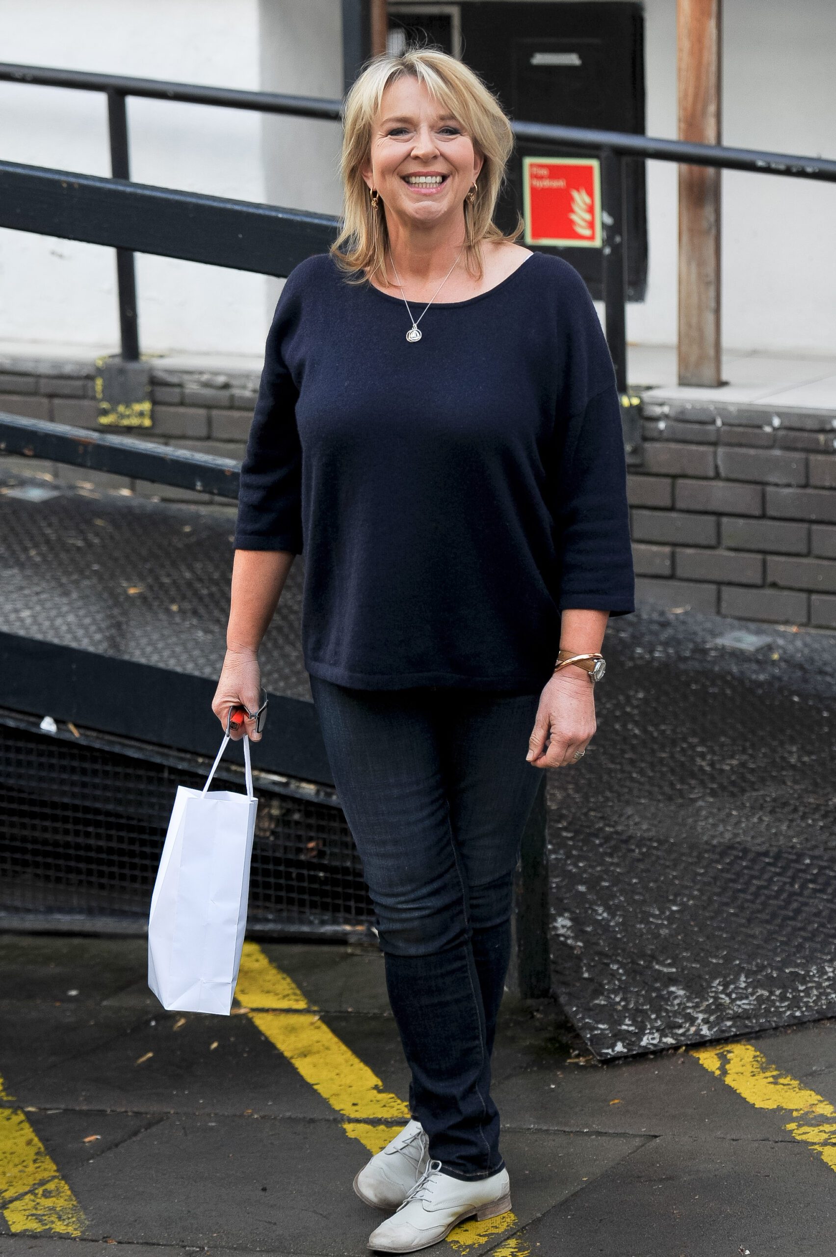 Celebrity Big Brother star Fern Britton smiling outside