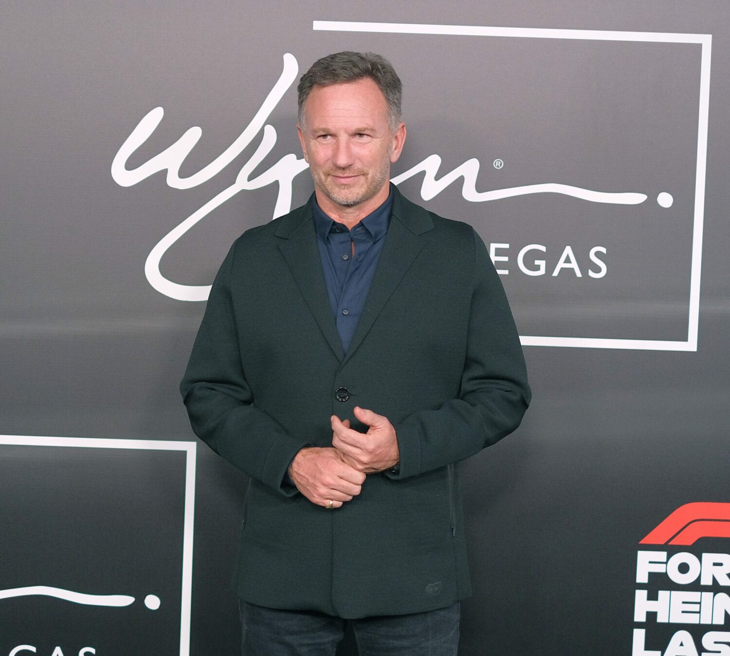 Christian Horner smiles on the red carpet in Las Vegas