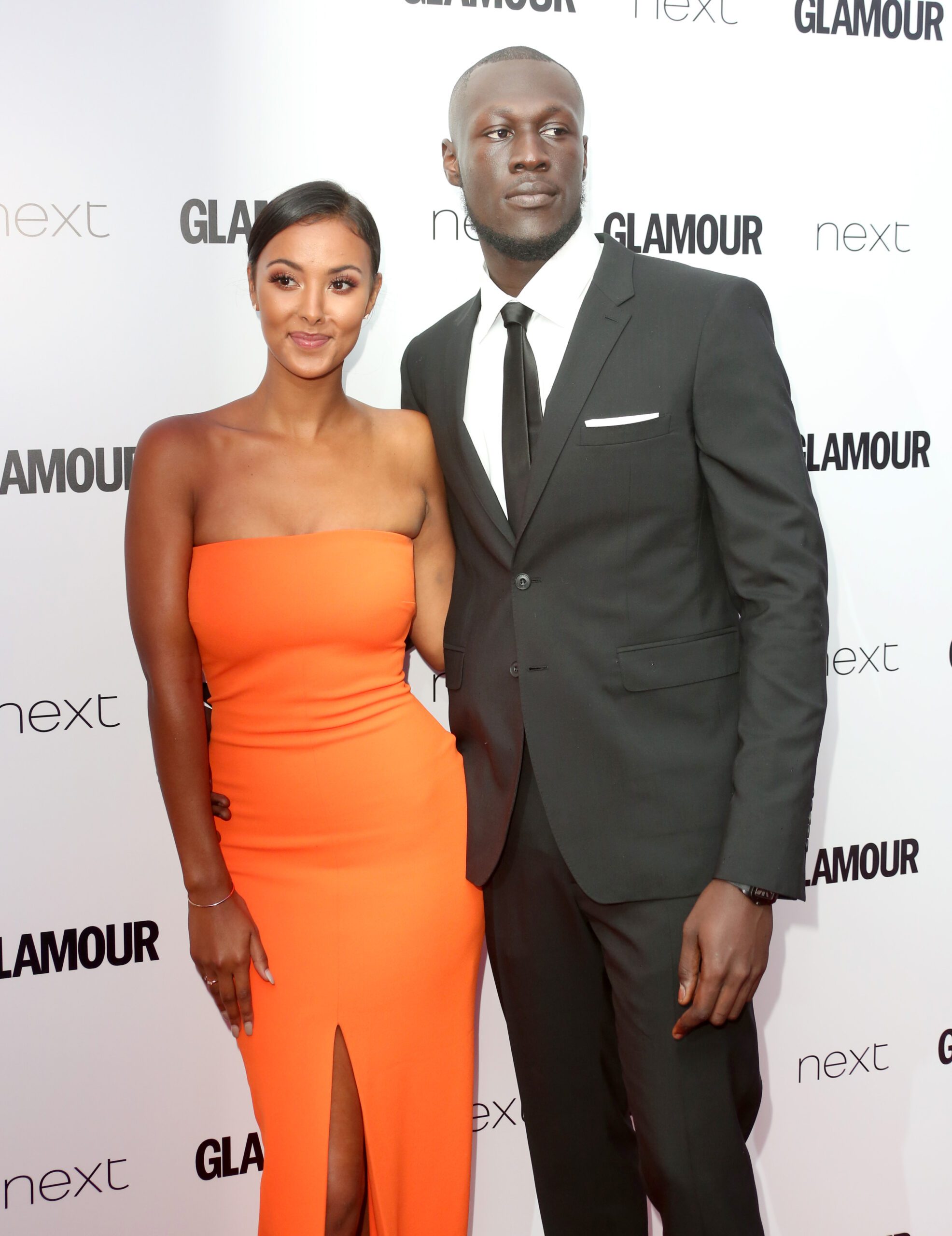 Maya Jama and Stormzy on the red carpet posing together