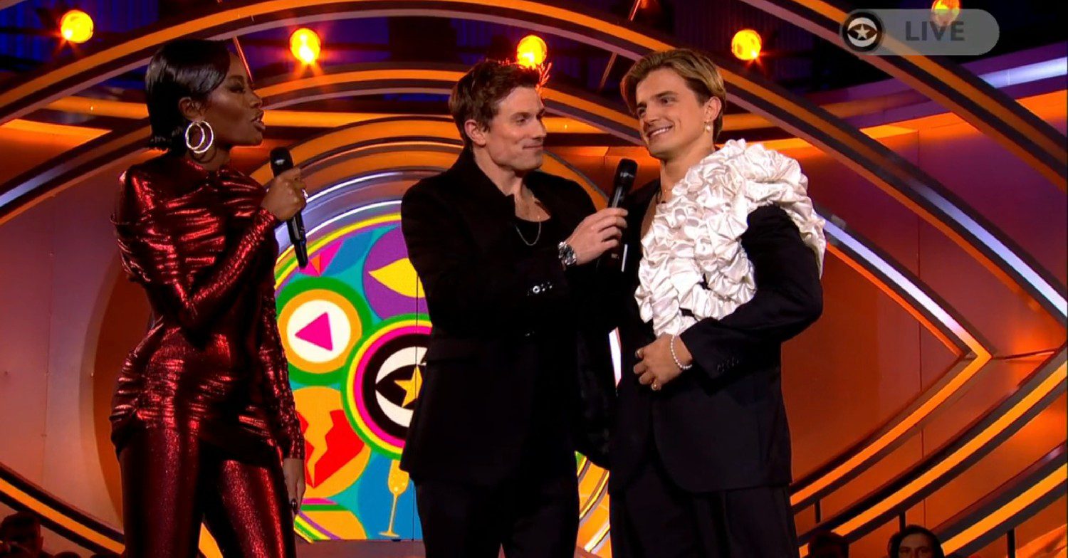 AJ Odudu and Will best interviewing Nikita Kuzmin on Celebrity Big Brother 