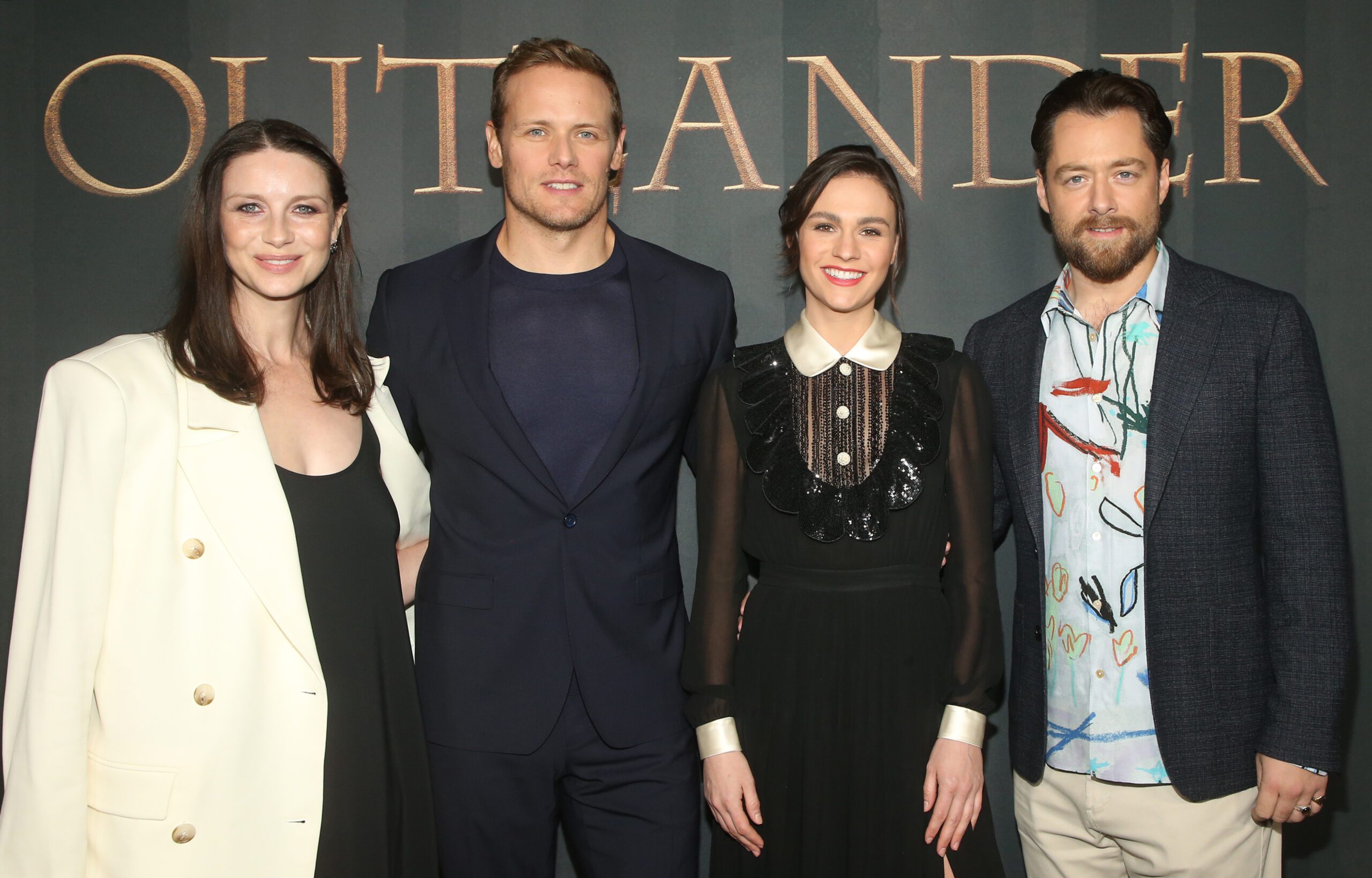 Richard Rankin (far right) with his Outlander co-stars