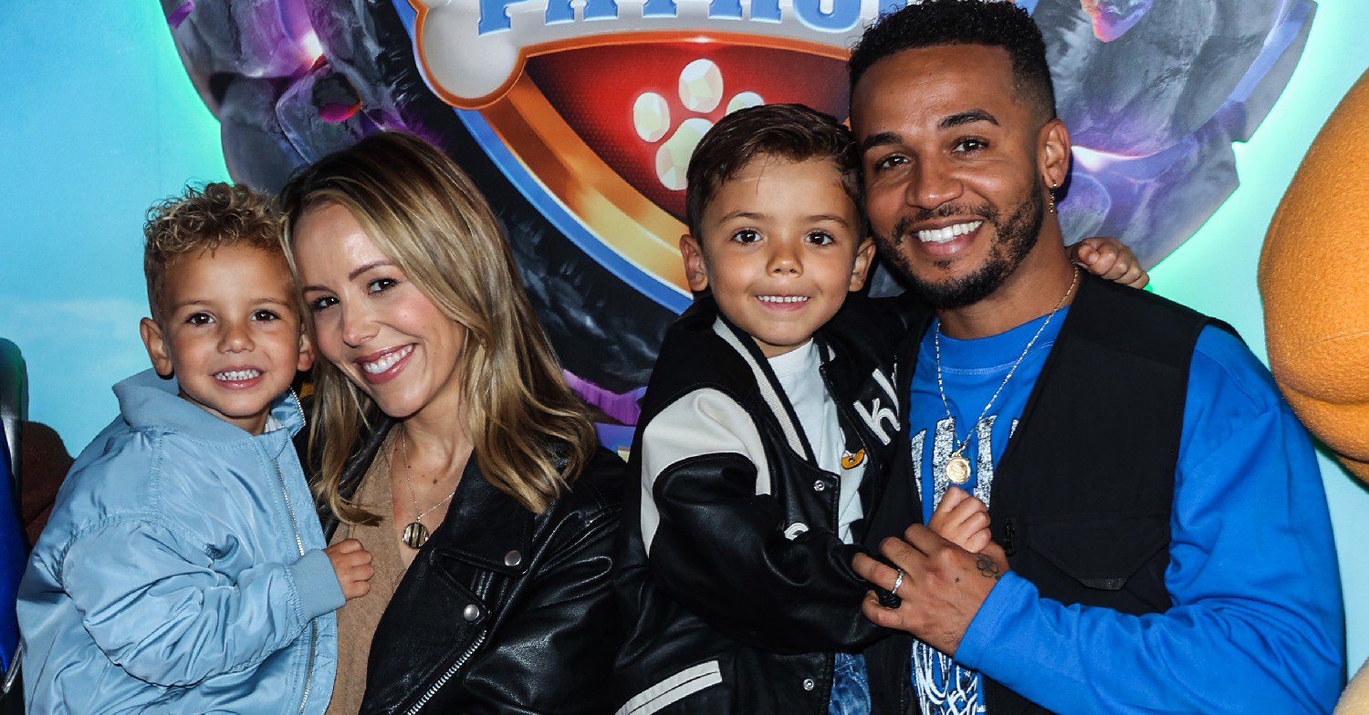 Aston Merrygold and his family on a red carpet