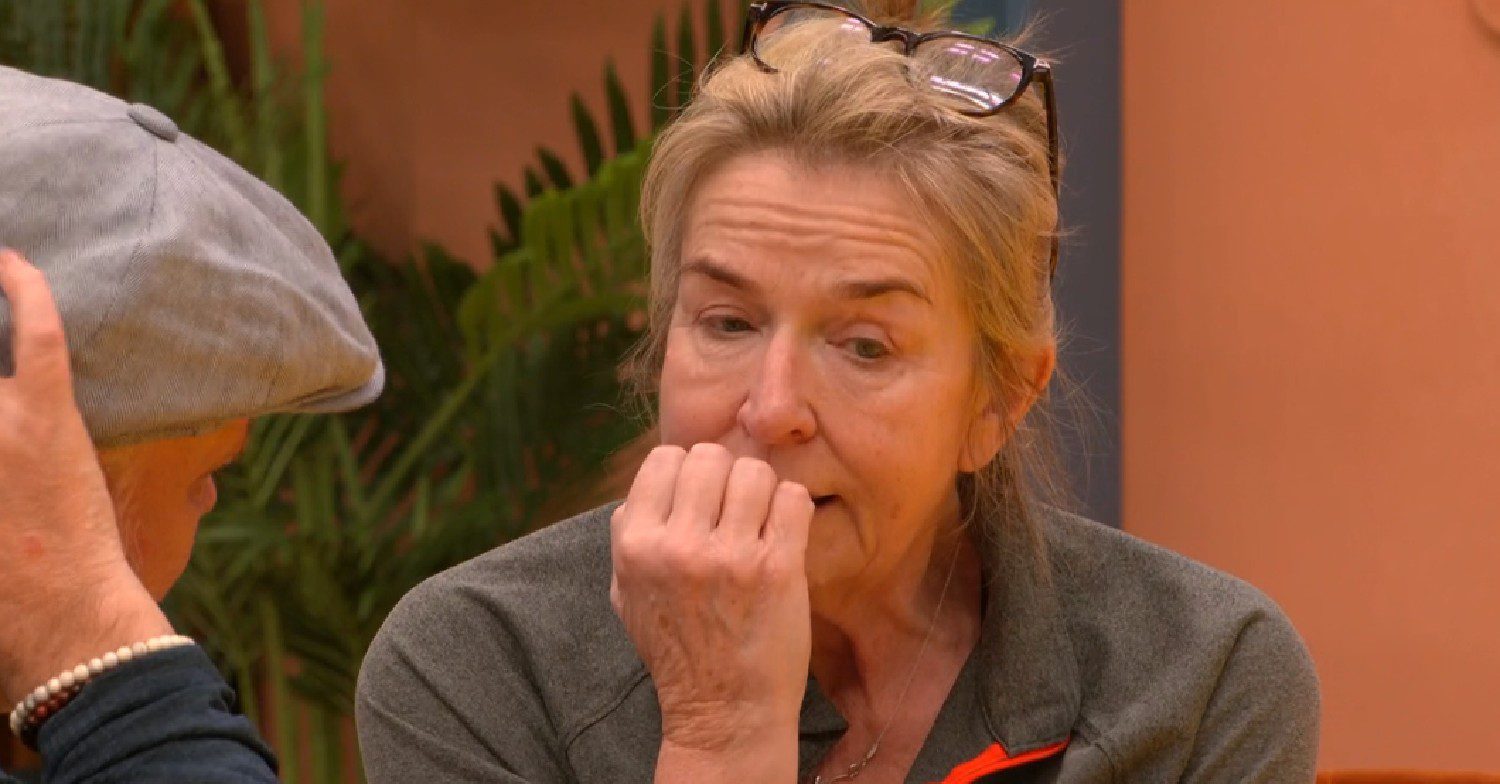 Fern Britton with her hand over her mouth on Celebrity Big Brother