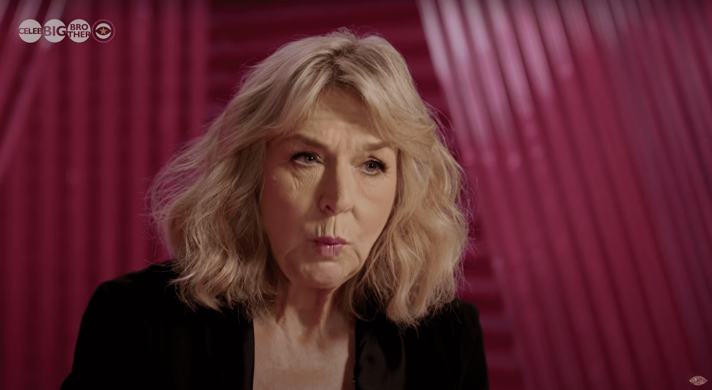 Fern Britton with shocked expression on Celebrity Big Brother