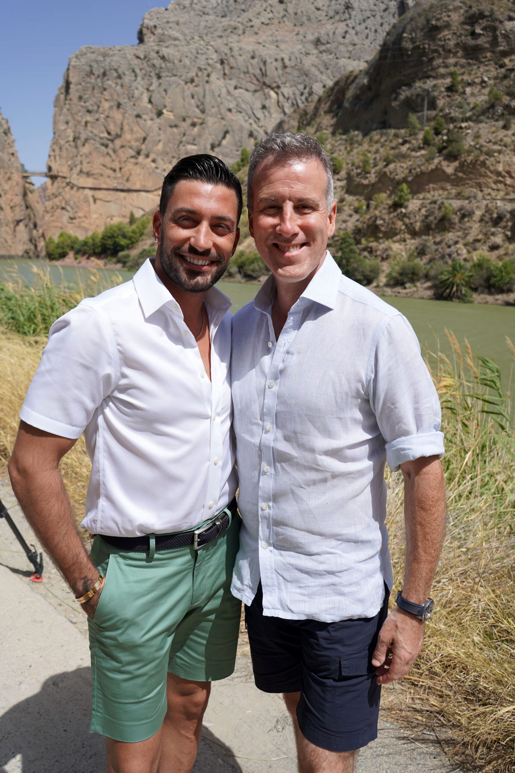Giovanni Pernice and Anton Du Beke smiling in the sunshine 