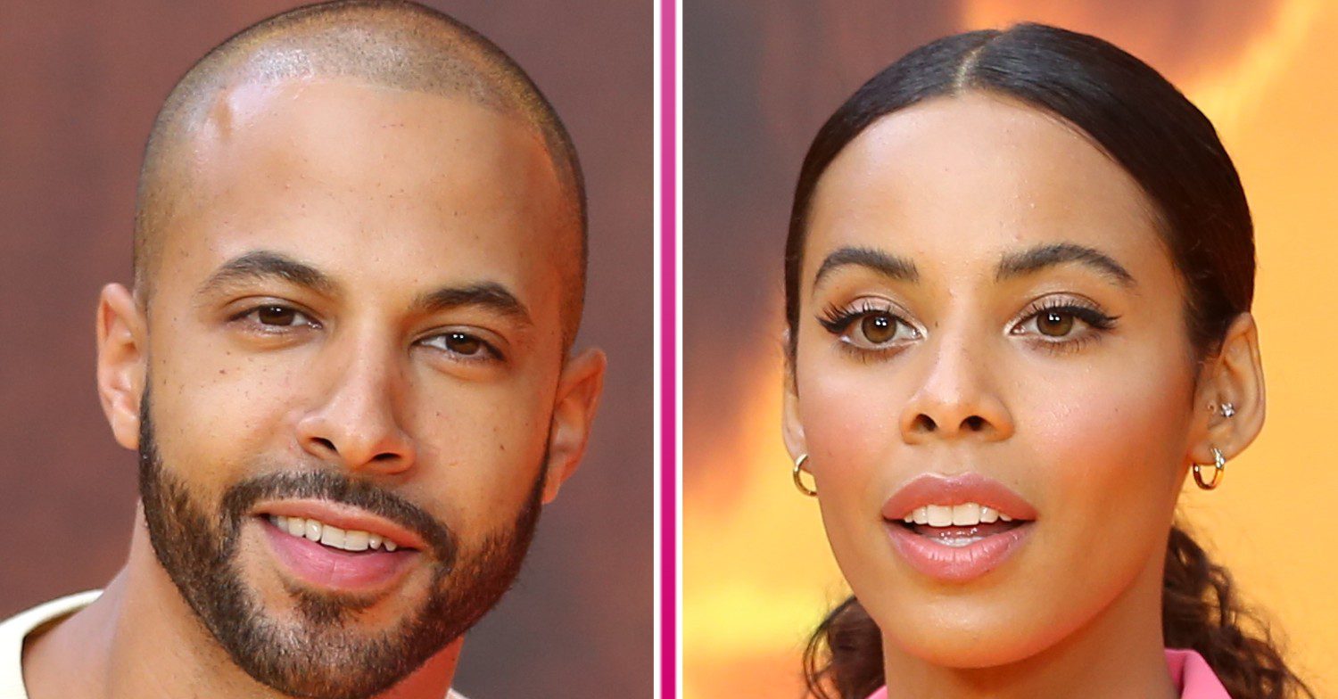 Marvin and Rochelle Humes on an orange background