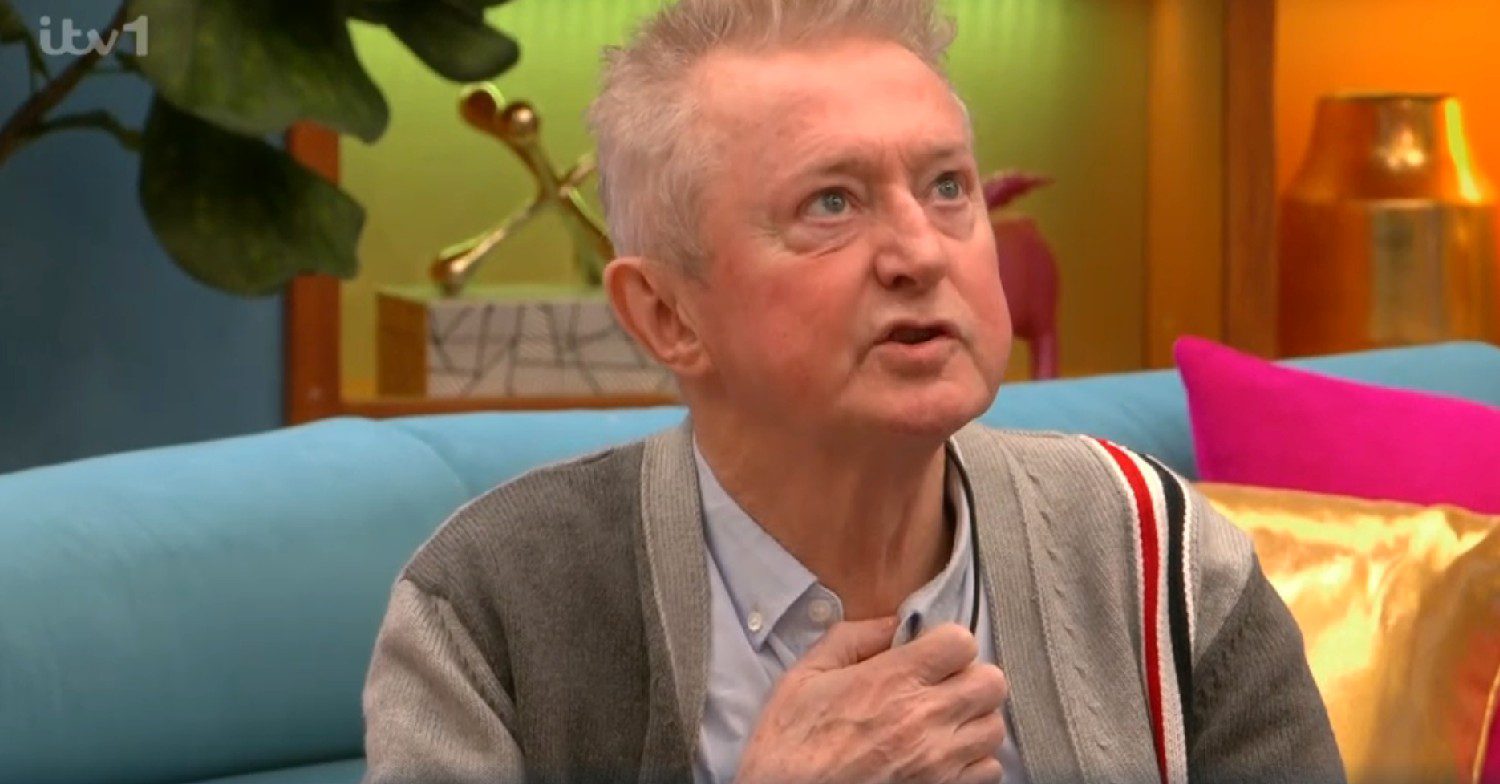 Louis Walsh looking up and speaking on Celebrity Big Brother