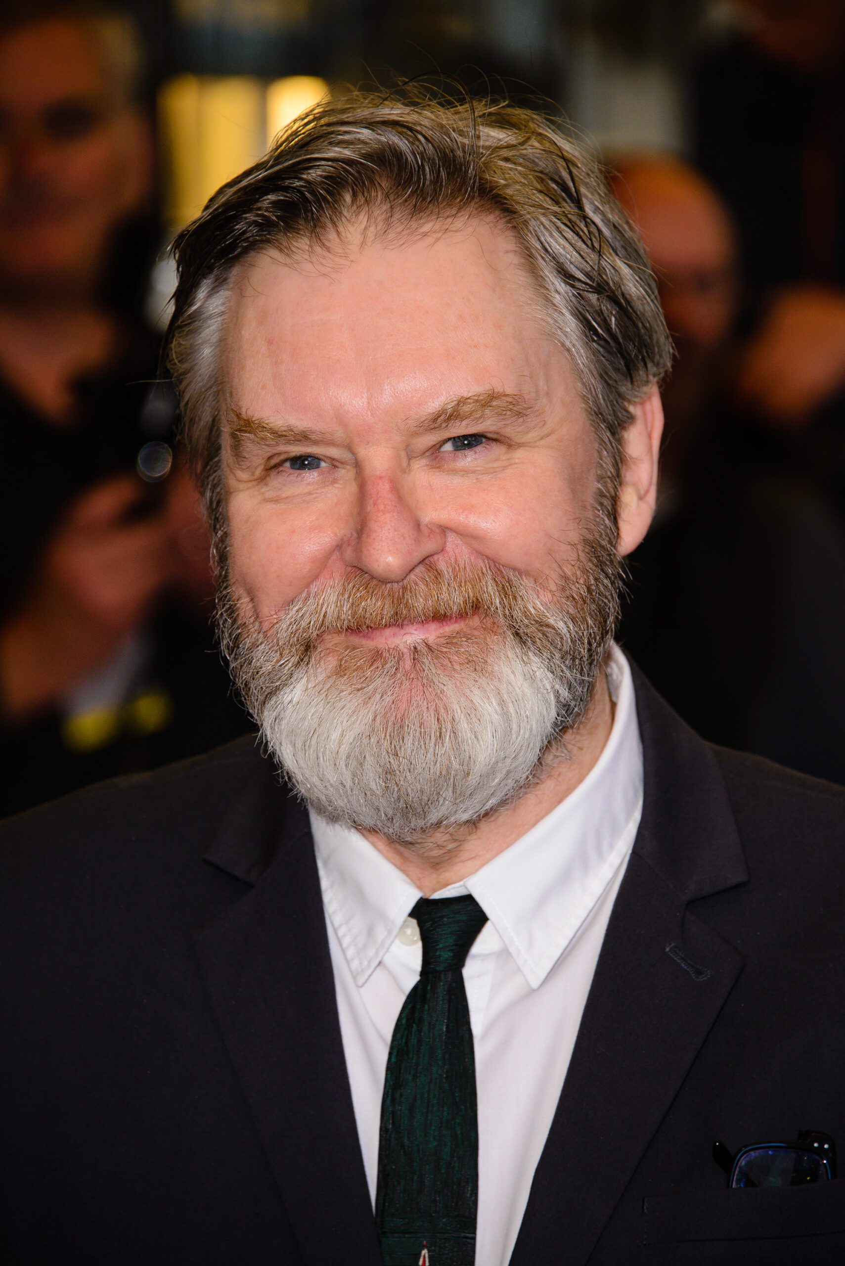 Head shot of James Fleet, wearing a suit, at the UK premiere of 'Love and Friendship' at the Curzon Mayfair in London, UK.