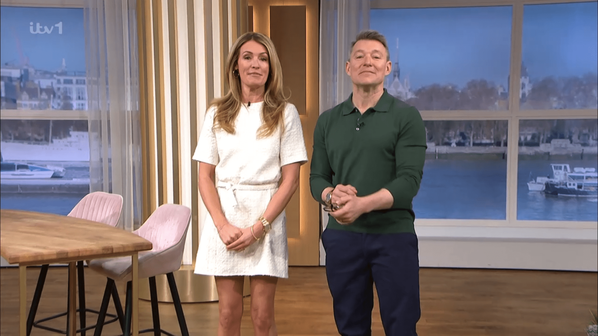 Cat Deeley and Ben Shephard on set of This Morning