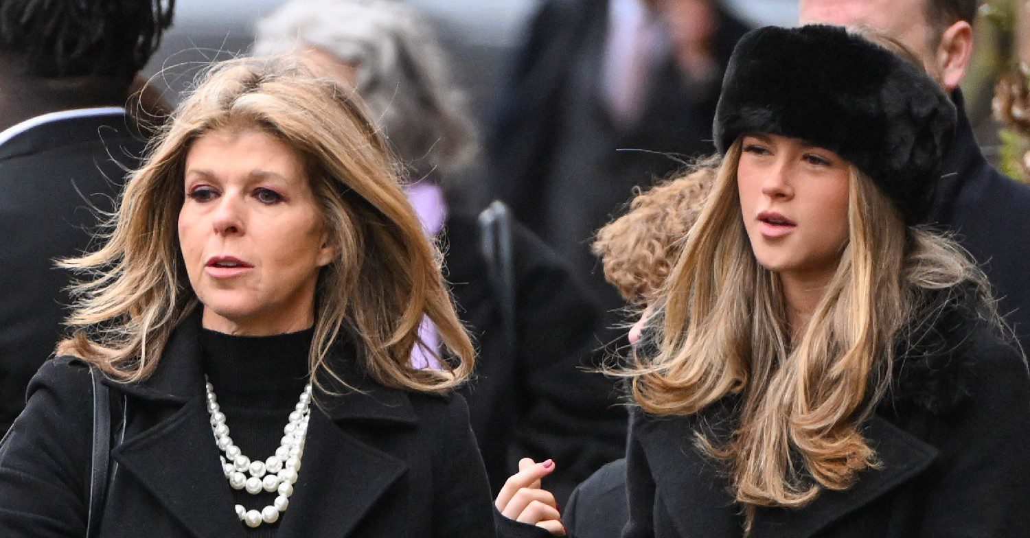 Kate Garraway and daughter Darcey at Derek's funeral 
