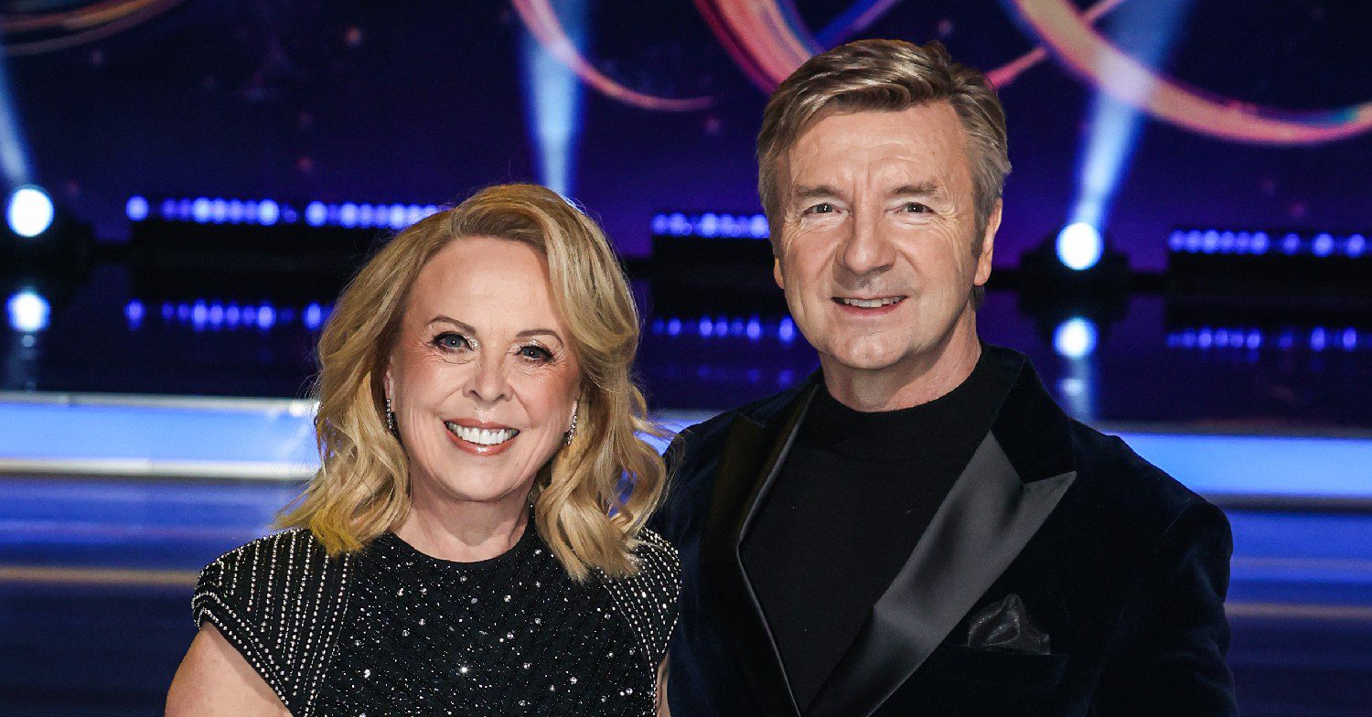 Dancing on Ice 2024 judges Jayne Torvill and Christopher Dean smiling 