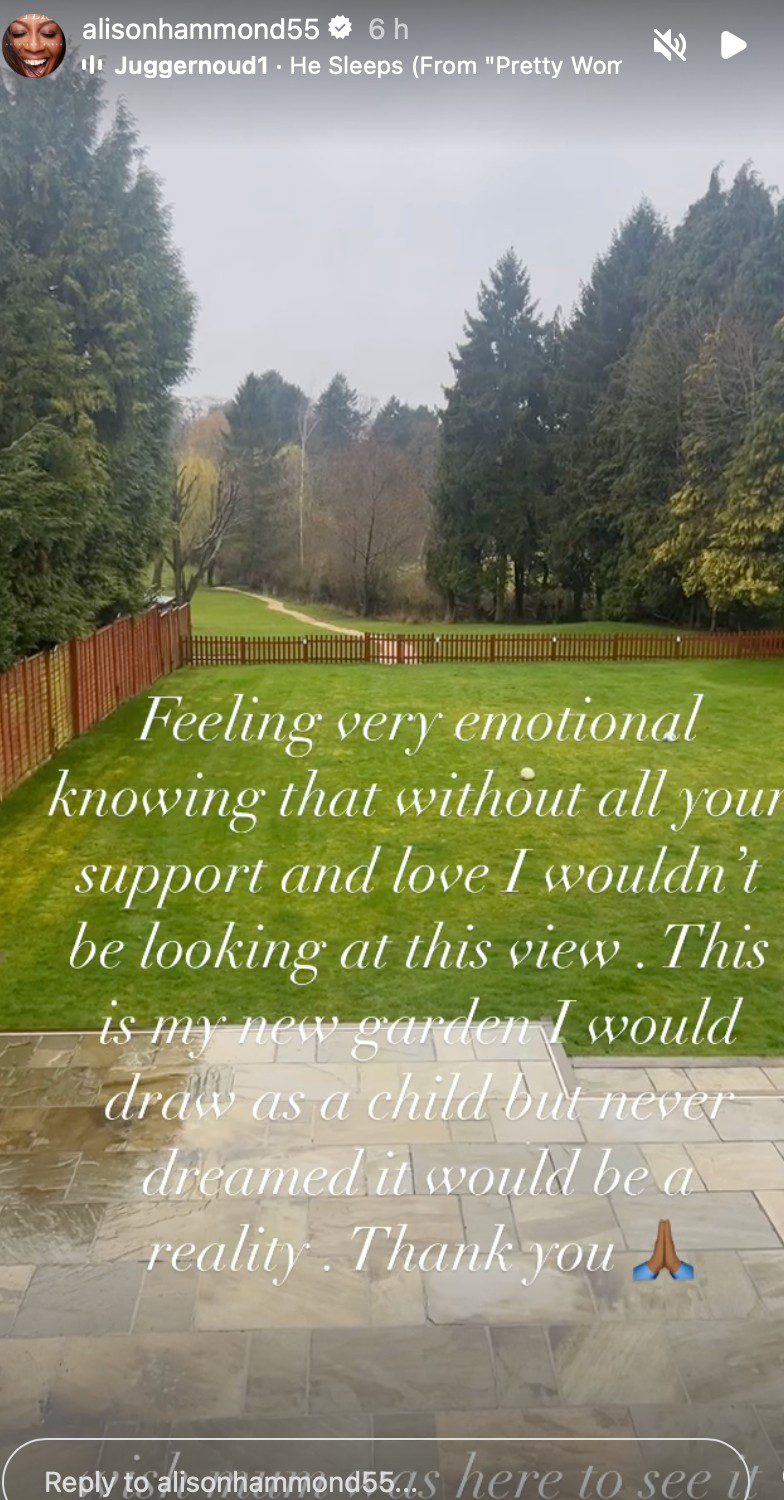 Alison Hammond's new home garden 