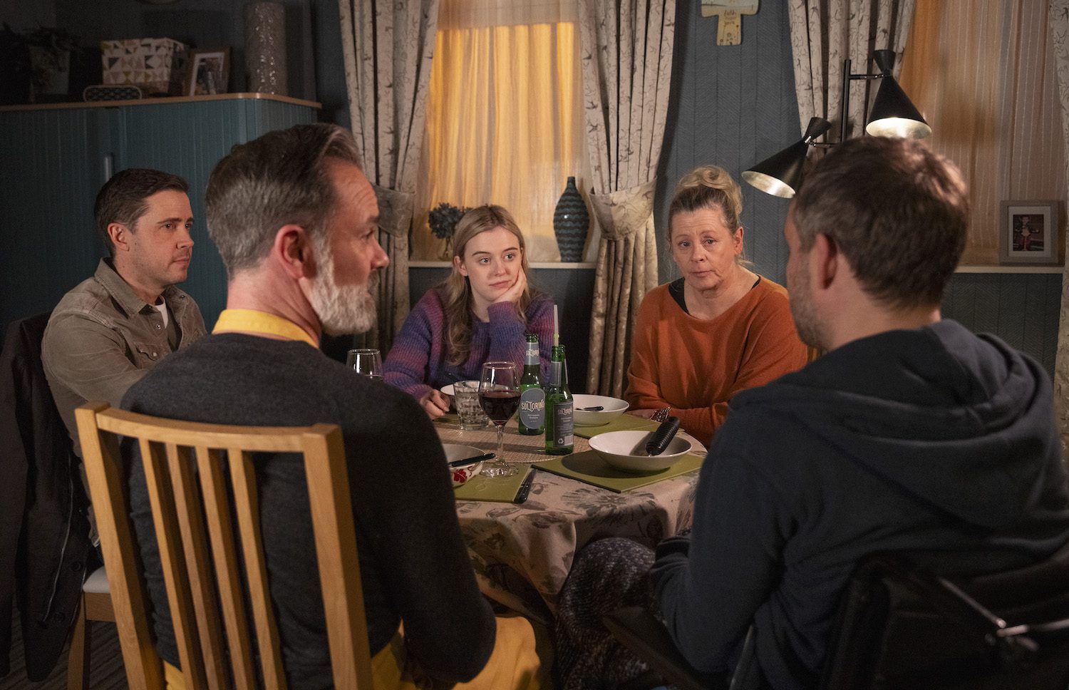 Paul and his family are eating at home on Coronation Street