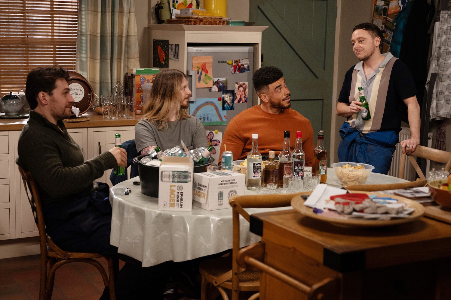 Emmerdale's Matty is having drinks with Nate, Ryan and Mack at his stag do at Butler's