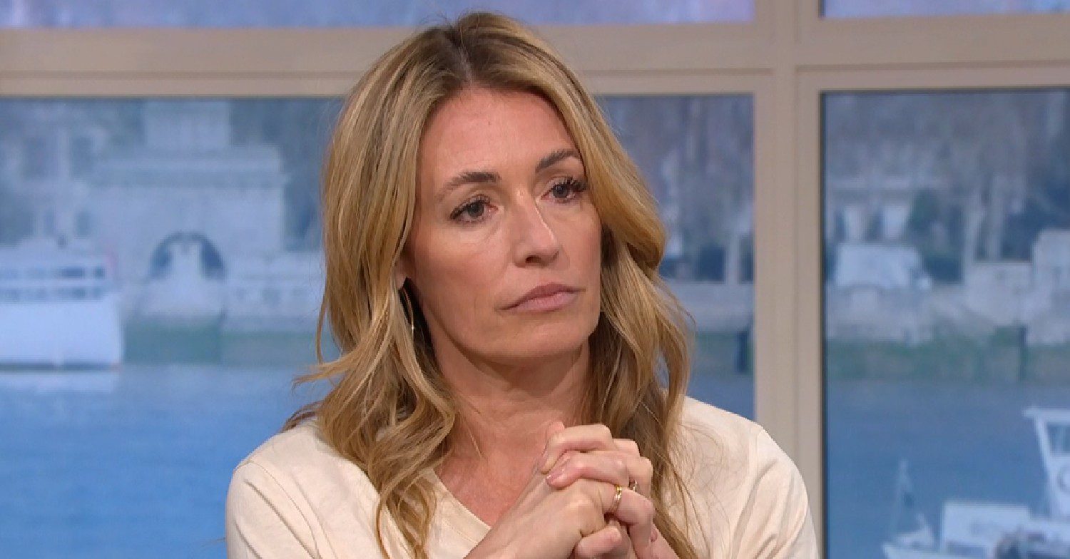 Cat Deeley looking sombre on This Morning