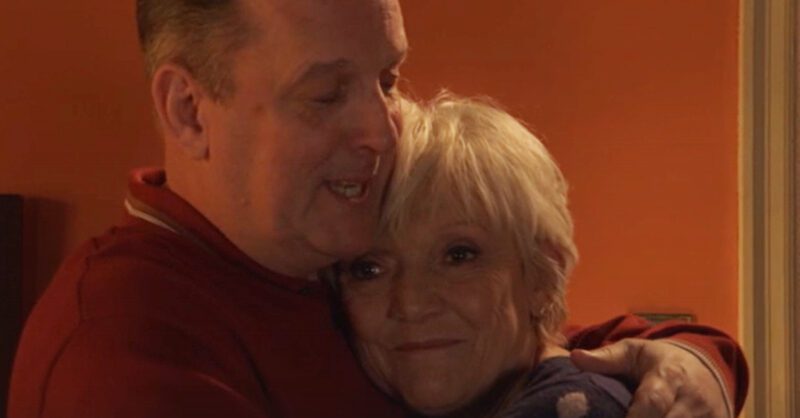 EastEnders' Harvey and Jean are hugging