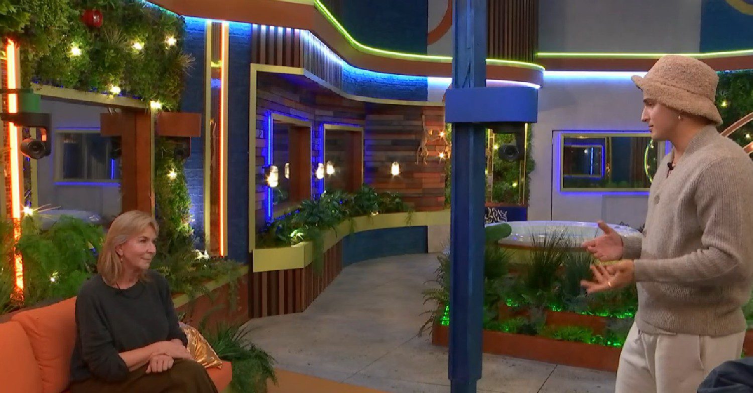 Fern Britton and Nikita Kuzmin in Celebrity Big Brother garden