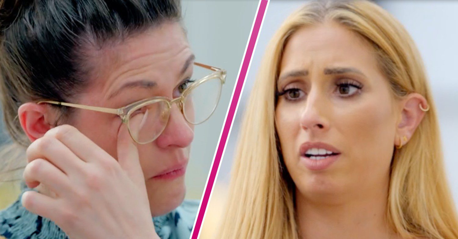 Stacey Solomon looks concerned