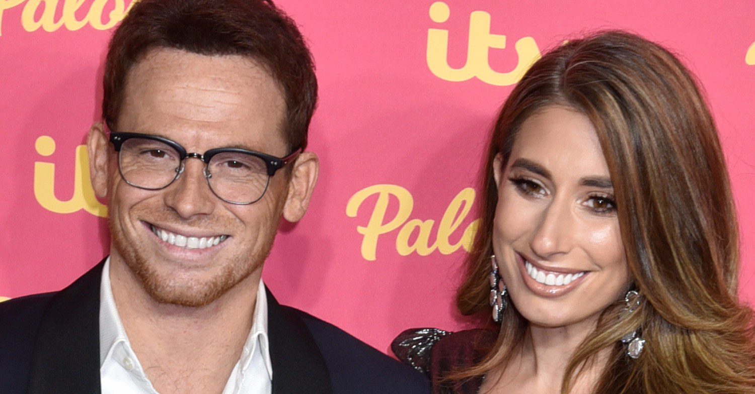 Joe Swash and Stacey Solomon posing