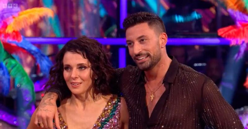 Strictly star Giovanni Pernice puts an arm around Amanda Abbington