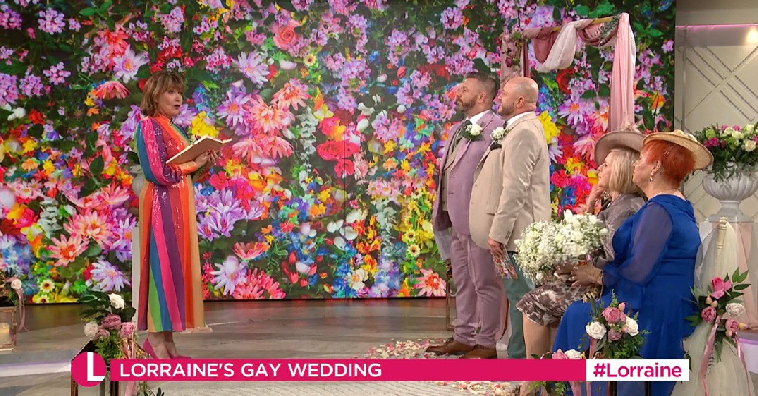 Lorraine Kelly marries couple in wedding today