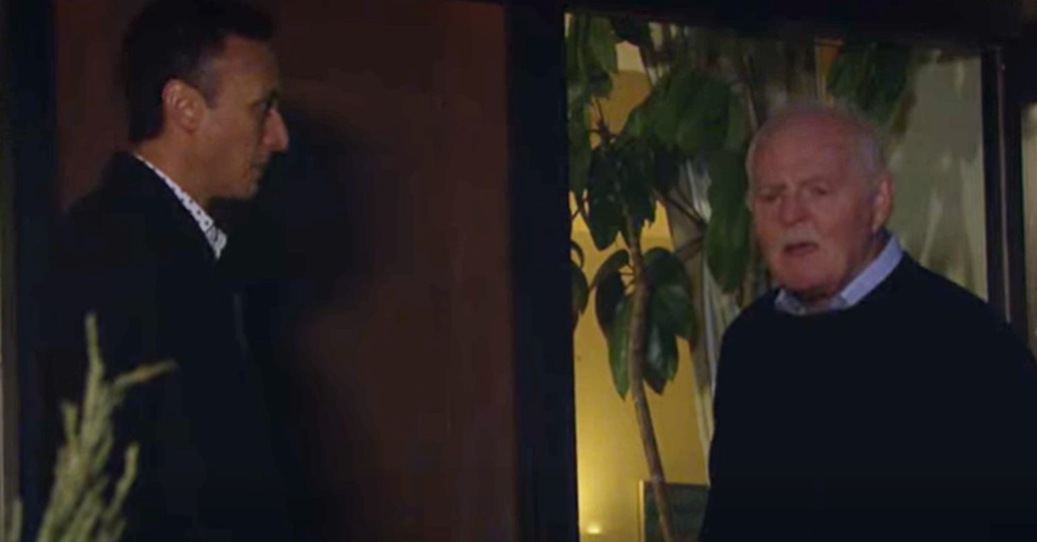 Emmerdale's Jai and Rishi are talking outside in the dark